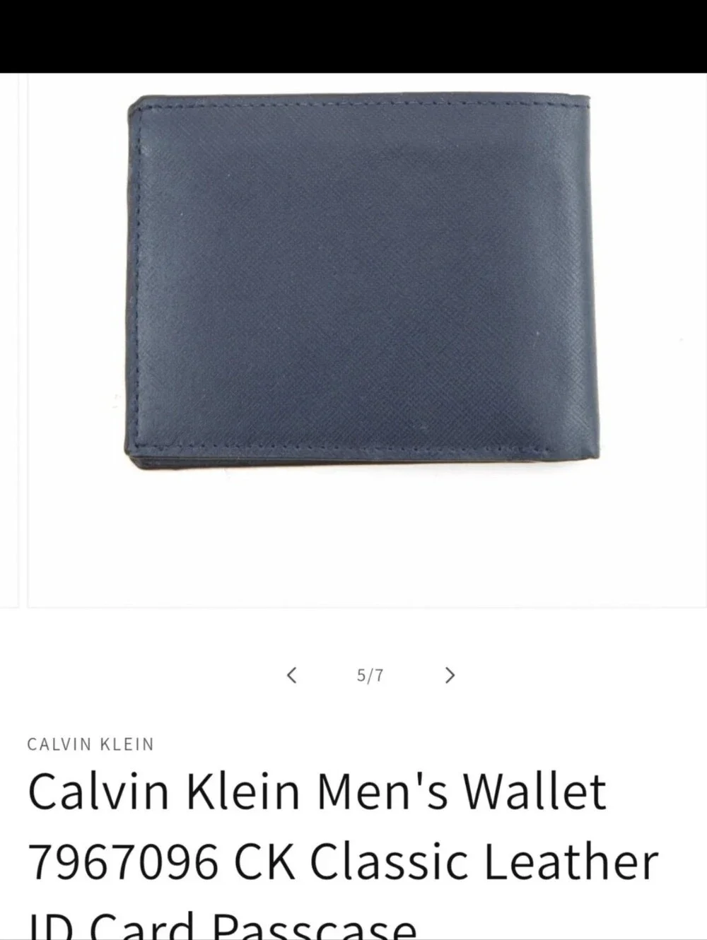 NWT Calvin Klein Dark Blue Leather Wallet with Embossed Logo